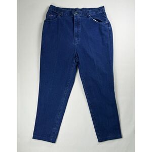 Vintage Lee Women’s High Waist Mom Jeans Tapered Dark Blue Made in USA Size 16M